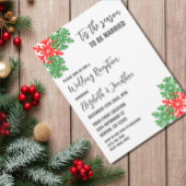 Dit het seizoen kerst bruiloft receptie kaart