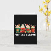 Dit het seizoen Kerstkoffie peperkoek Xmas W Kaart (Gele Bloem)