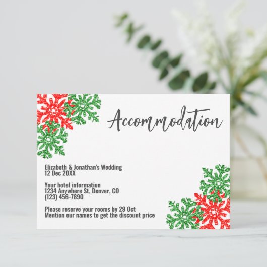 Dit het seizoen Kerstmis bruiloft accommodatie Informatiekaartje (Staand voorkant)