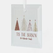 Dit het seizoen Kerstvakantie bomen aangepaste naa Glas Ornament (Voorkant links)