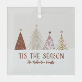 Dit het seizoen Kerstvakantie bomen aangepaste naa Glas Ornament (Voorkant)