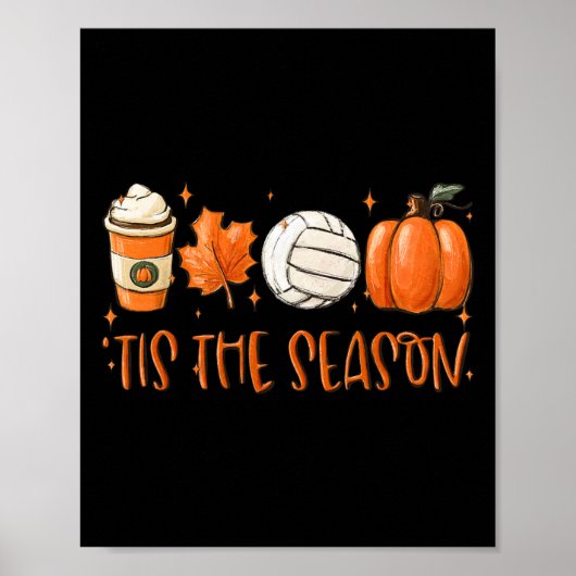Dit Het Seizoen Latte Pumpkin Herfst Thanksgiving  Poster (Voorkant)