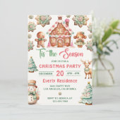 Dit het seizoen peperkoek koekje kerstfeest kaart (Staand voorkant)