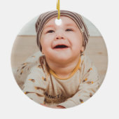 Dit het seizoen Retro Groovy Kerstfoto Keramisch Ornament (Achterkant)