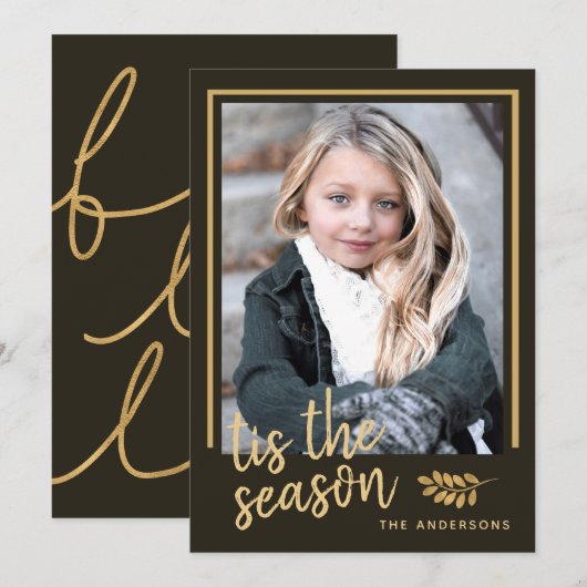 Dit het seizoen rustieke vakantie foto Flat Kaart (Voorkant / Achterkant)