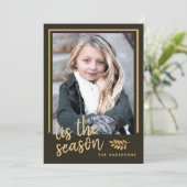 Dit het seizoen rustieke vakantie foto Flat Kaart (Staand voorkant)