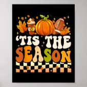 Dit Het Seizoen Thanksgiving Herfst Football Pompo Poster (Voorkant)