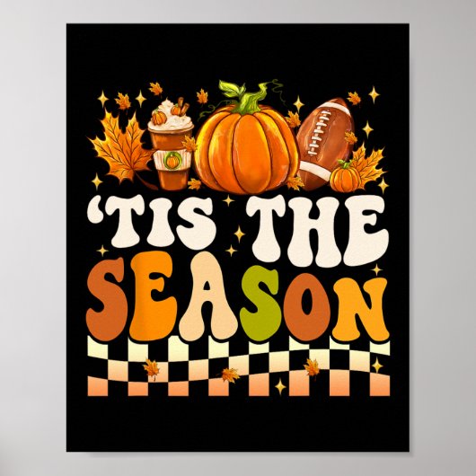 Dit Het Seizoen Thanksgiving Herfst Football Pompo Poster (Voorkant)