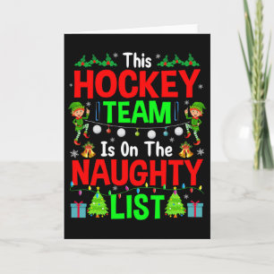 Dit Hockeyteam op de stoute lijst Cute Kerst Elf Kaart