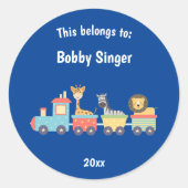 Dit hoort bij Back to School Speelgoed Zoo Train B Ronde Sticker (Voorkant)