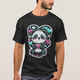 Dit houdt van Panda's Panda hij Paarse T-shirt