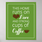 Dit Huis draait op Love en Strong Cups of Coffee Poster (Voorkant)