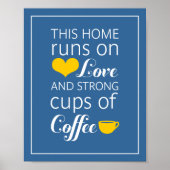 Dit Huis draait op Love en Strong Cups of Coffee Poster (Voorkant)
