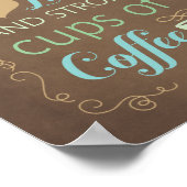 Dit Huis draait op Love en Strong Cups of Coffee Poster (Hoek)