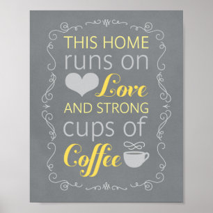 Dit Huis draait op Love en Strong Cups of Coffee Poster