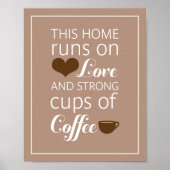 Dit Huis draait op Love en Strong Cups of Coffee Poster (Voorkant)