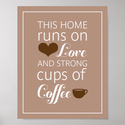Dit Huis draait op Love en Strong Cups of Coffee Poster (Voorkant)