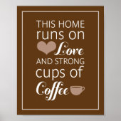 Dit Huis draait op Love en Strong Cups of Coffee Poster (Voorkant)