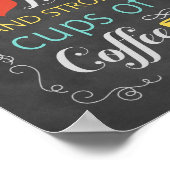 Dit Huis draait op Love en Strong Cups of Coffee Poster (Hoek)