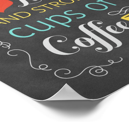 Dit Huis draait op Love en Strong Cups of Coffee Poster (Hoek)