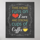 Dit Huis draait op Love en Strong Cups of Coffee Poster (Voorkant)