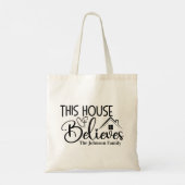 Dit Huis gelooft Aangepast Christelijk Tote Bag (Achterkant)