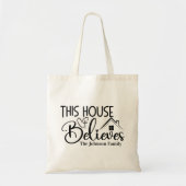Dit Huis gelooft Aangepast Christelijk Tote Bag (Voorkant)