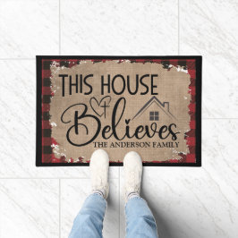 Dit Huis gelooft Aangepast Deurmat