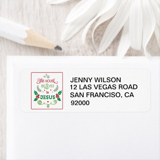 Dit Huis gelooft in Jezus Etiket (Insitu)