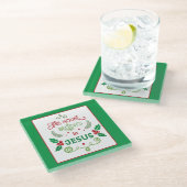 Dit Huis gelooft in Jezus Glazen Onderzetter (Schuin)