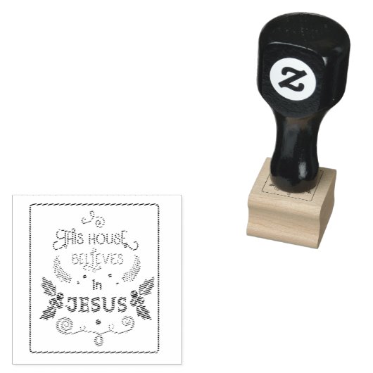 Dit Huis gelooft in Jezus Rubber Stamp Rubberstempel (Gestempeld)
