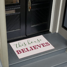 dit huis gelooft in kerstvakantie met kerstmis deurmat