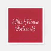 Dit Huis Gelooft Kerst Rood & Wit Servet (Voorkant)