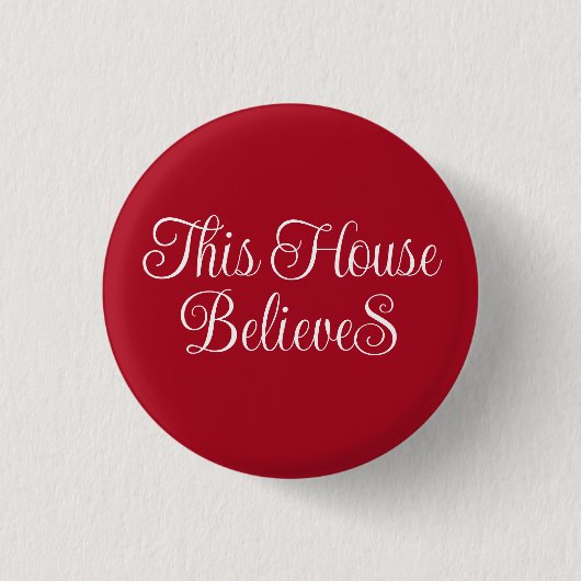 Dit Huis Gelooft Rood & Wit Kerst Button (Voorkant)