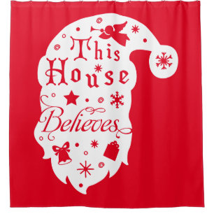 Dit Huis gelooft Santa Silhouette Douchegordijn