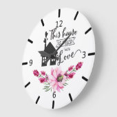 Dit Huis is vol liefde - Floral Grote Klok (Hoek)