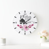 Dit Huis is vol liefde - Floral Grote Klok (Huis)