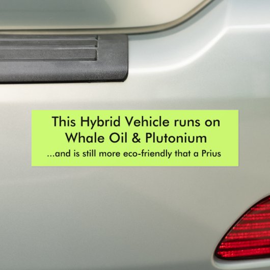 Dit hybride voertuig draait op walvisolie en pluto bumpersticker (Op auto)