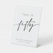 Dit is 50ste verjaardag reclamebord met voetstuk (Voorkant)