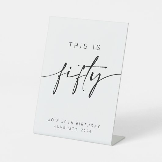 Dit is 50ste verjaardag reclamebord met voetstuk (Voorkant)