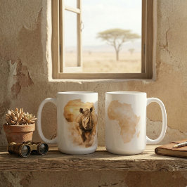 Dit is Afrika Neushoorn | Afrikaanse Kracht Wilde Koffiemok