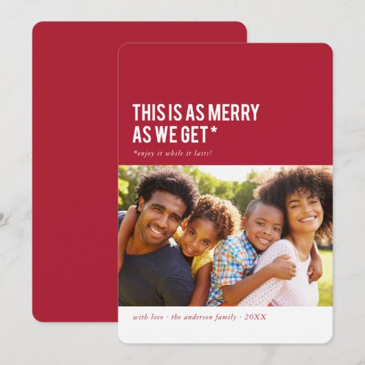 Dit is als Merry... Grappige feestelijke fotokaart Feestdagenkaart (Voorkant / Achterkant)