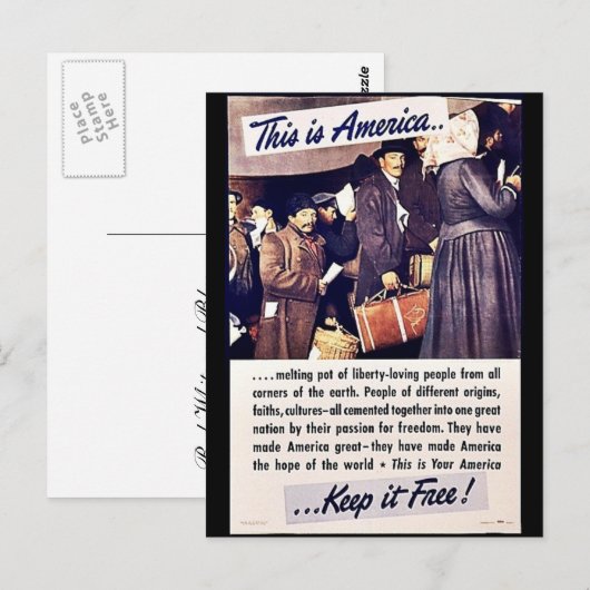 Dit is Amerika houdt het vrij! Briefkaart (Voorkant / Achterkant)