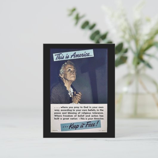 Dit is Amerika houdt het vrij! Briefkaart (Staand voorkant)