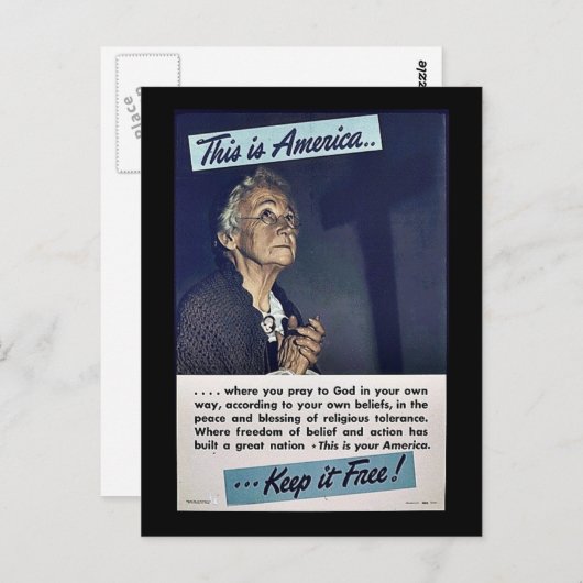 Dit is Amerika houdt het vrij! Briefkaart (Voorkant / Achterkant)