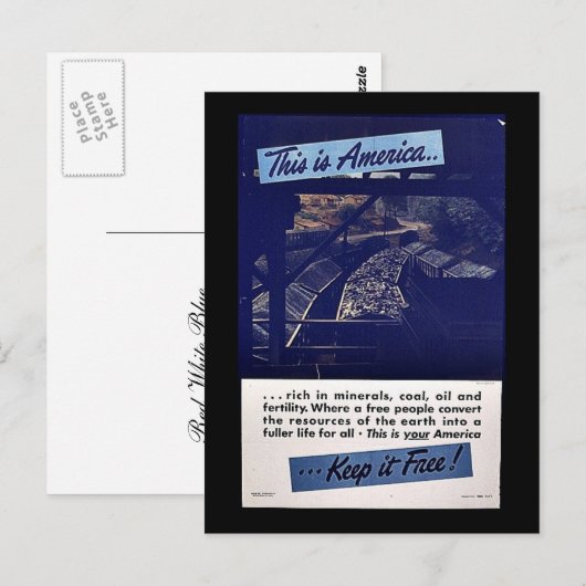 Dit is Amerika houdt het Vrij! Briefkaart (Voorkant / Achterkant)