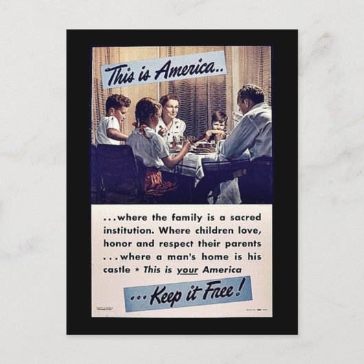 Dit is Amerika houdt het vrij! Briefkaart (Voorkant)