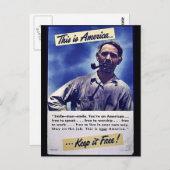 Dit is Amerika houdt het vrij! Briefkaart (Voorkant / Achterkant)