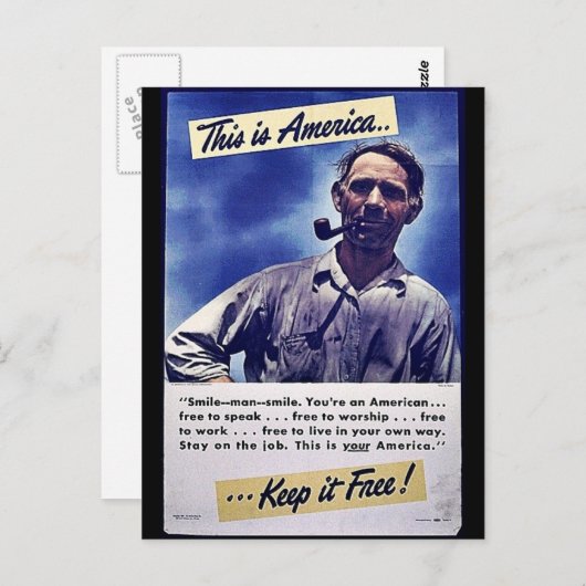 Dit is Amerika houdt het vrij! Briefkaart (Voorkant / Achterkant)