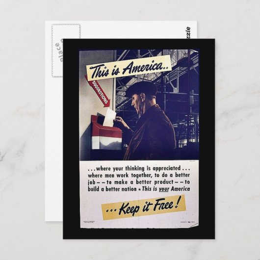 Dit is Amerika houdt het vrij! Briefkaart (Voorkant / Achterkant)